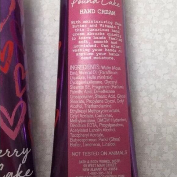 Bath and Body Works Strawberry Pound Cake Hand Cream Qty- 3 - 1 Fl oz - Picture 2 of 2